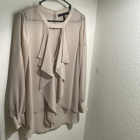 BCBGMAXAZRIA ENYA Blouse Chiffon Long Sleeve - Picture 2 of 6